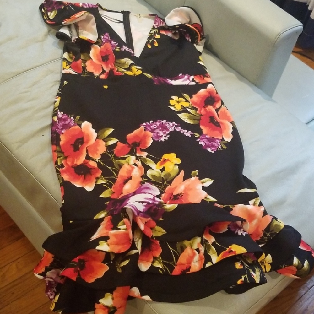 Flare Floral Plus Size  Dress.